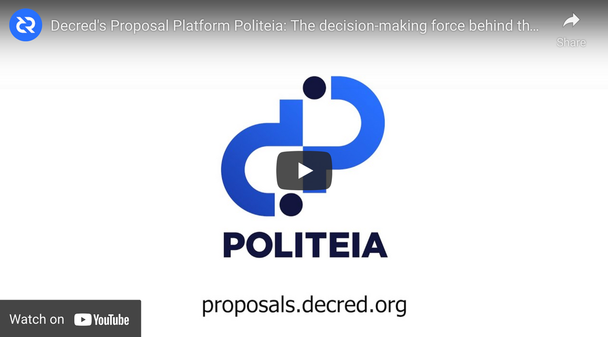 Decred's Proposal Platform Politeia: The decision-making force behind the ~$125M Decred DAO