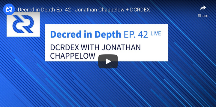 Decred in Depth Ep. 42 - Jonathan Chappelow + DCRDEX